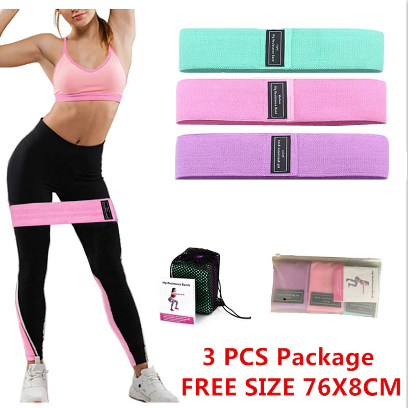  3 PCS Fabric Booty Resistance Bands